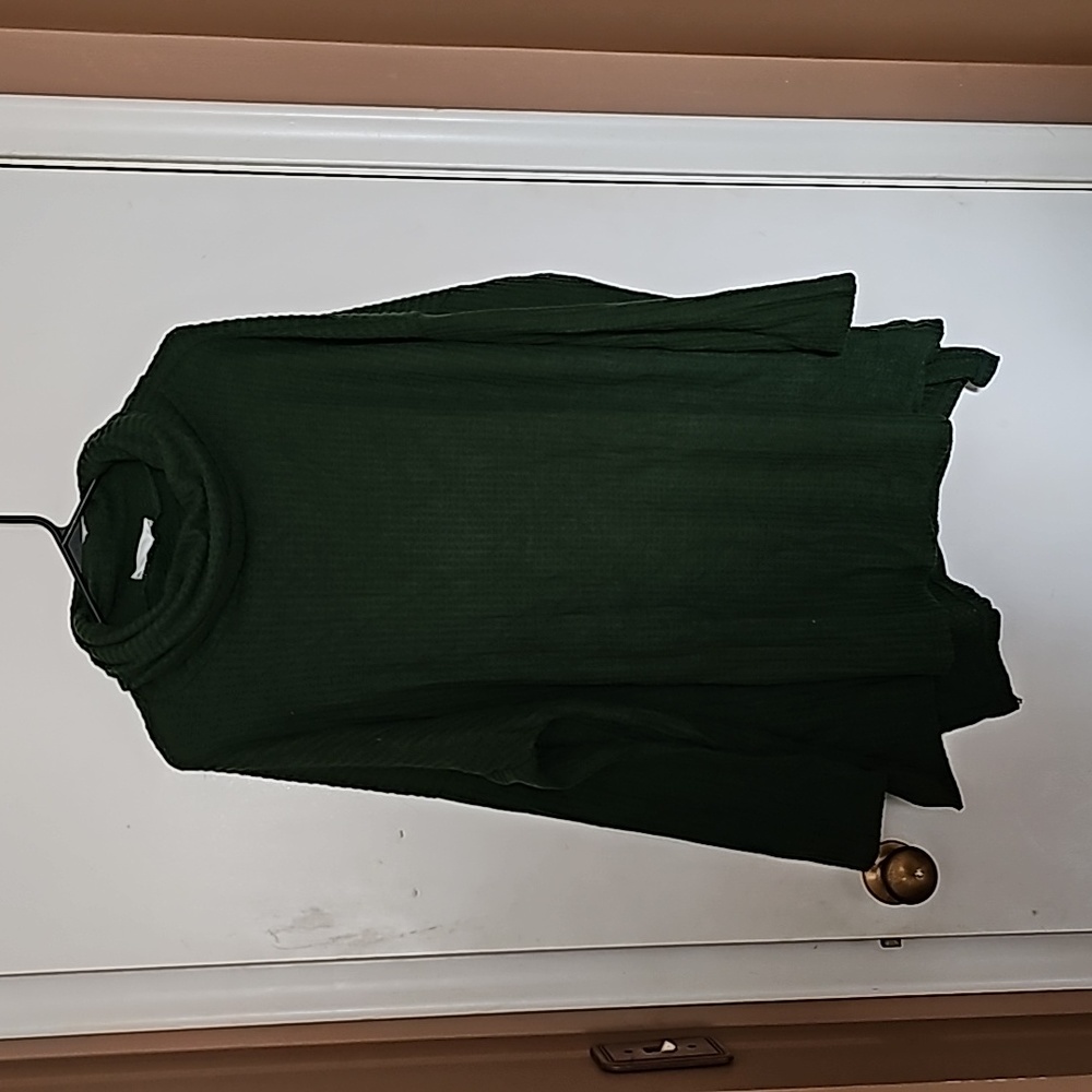 Dark green cowlneck long sweater